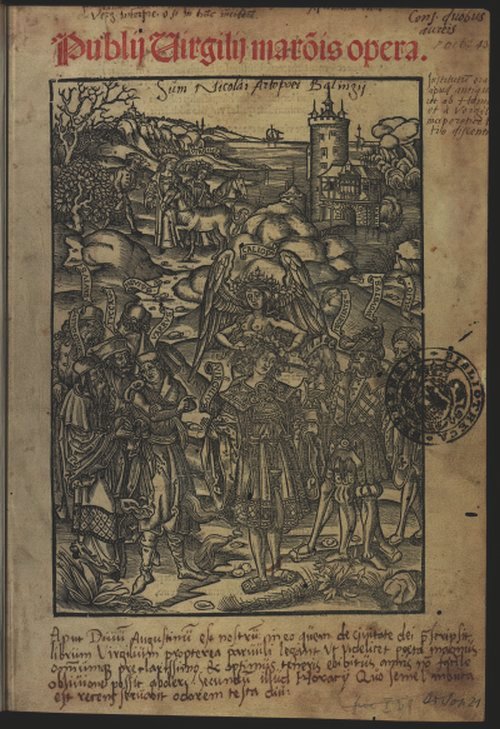Titelseite von Publii Virgilii Maronis Opera, 1502. MUE Artopoeus 21