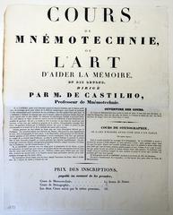 Kursausschreibung für Gedächtnistraining (1833)