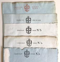 Druckbelege Schokoladenverpackungen (1819-1824)