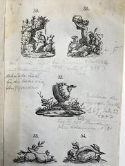 Vignettenproben Wilhelm Haas, Basel (1800) mit Annotationen (vermutlich Johann Lindt)
