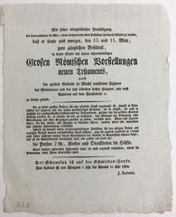 Schaustellerplakat: Grossen Roemischen Vorstellungen neuen Testaments, J. Rotanzi, 1824
