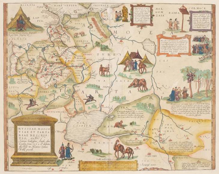 Bild einer Eurasien-Karte von Anthony Jenkinson, 1562