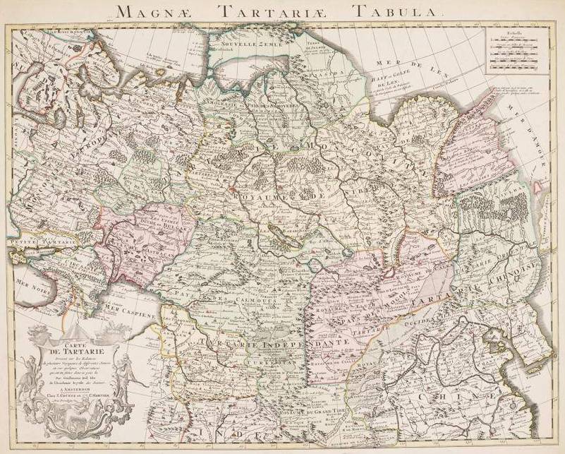 Abbildung einer Karte "Tartariens" aus der Mitte des 18. Jh.
