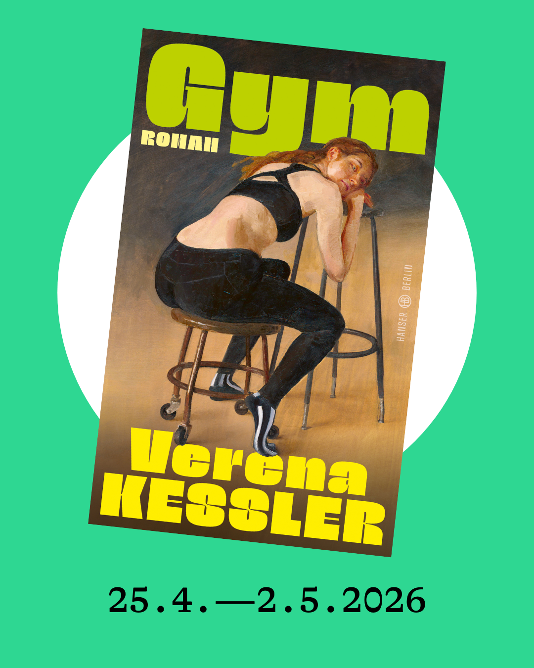 Bern liest «Gym» von Verena Kessler. Das Cover des Buchs vor grünem Hintergrund.