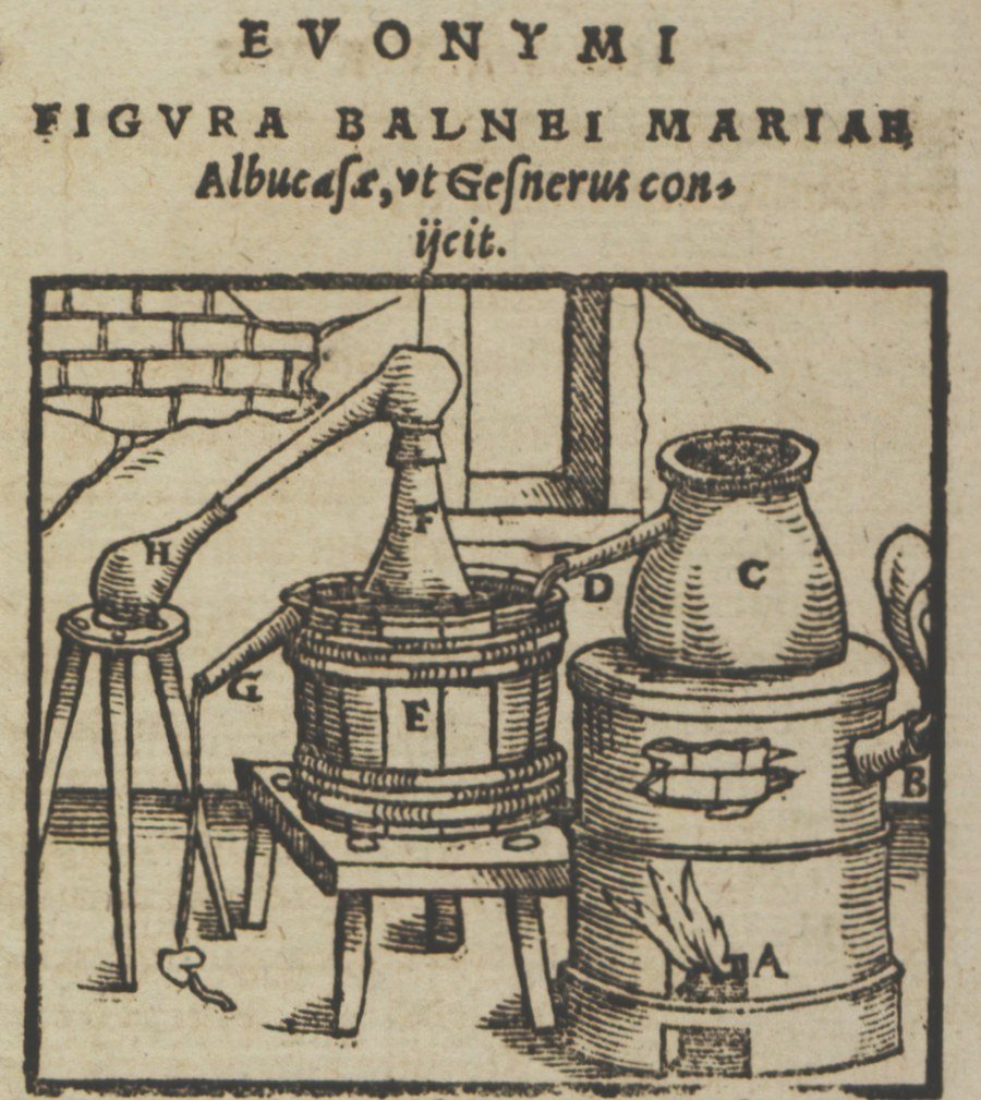 Destillation mittels eines Bain Maries