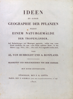 Titelseite Ideen zu einer Geographie der Pflanzen nebst einem Naturgemälde der Tropenländer