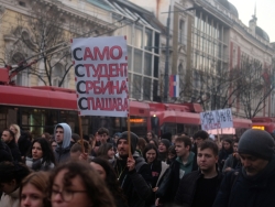 Demonstration in Belgrad im Januar 2025